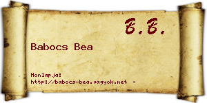 Babocs Bea névjegykártya